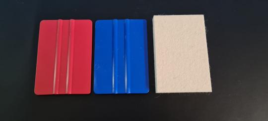 Folien-Rakel-Set blau / Rot / Filz /(4)