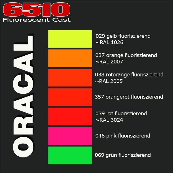 Oracal 6510-038 ***NEONFARBIG*** Rotorange 100 cm x 30 cm für intensive Werbung 